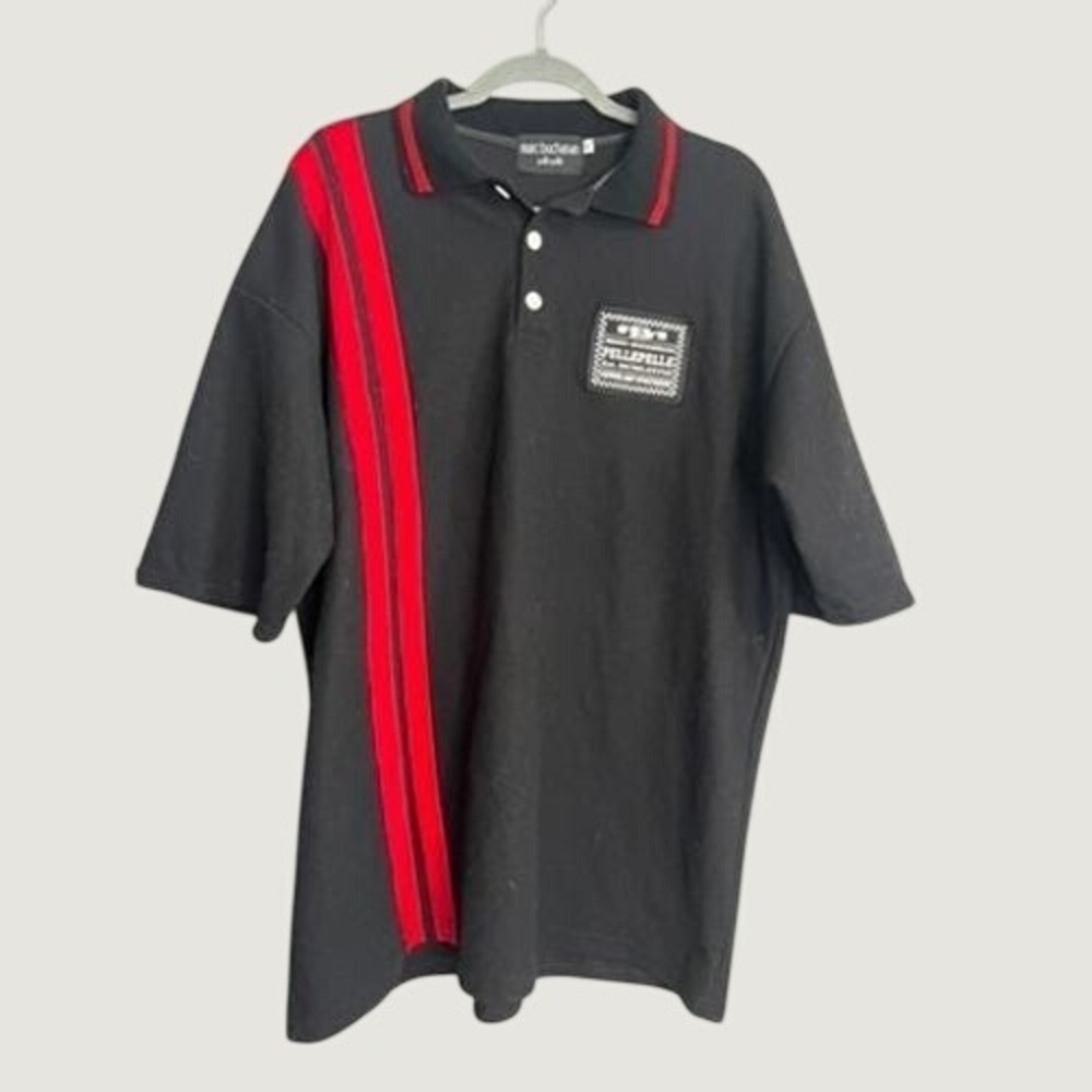 Marc Buchanan Pelle Pelle Mens Black Red Stripe Short Sleeve Polo XL Streetwear
